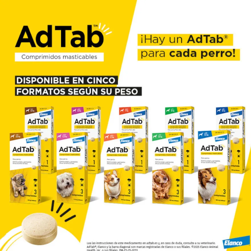 AdTab Comprimidos Masticables Antiparasitarios para perros