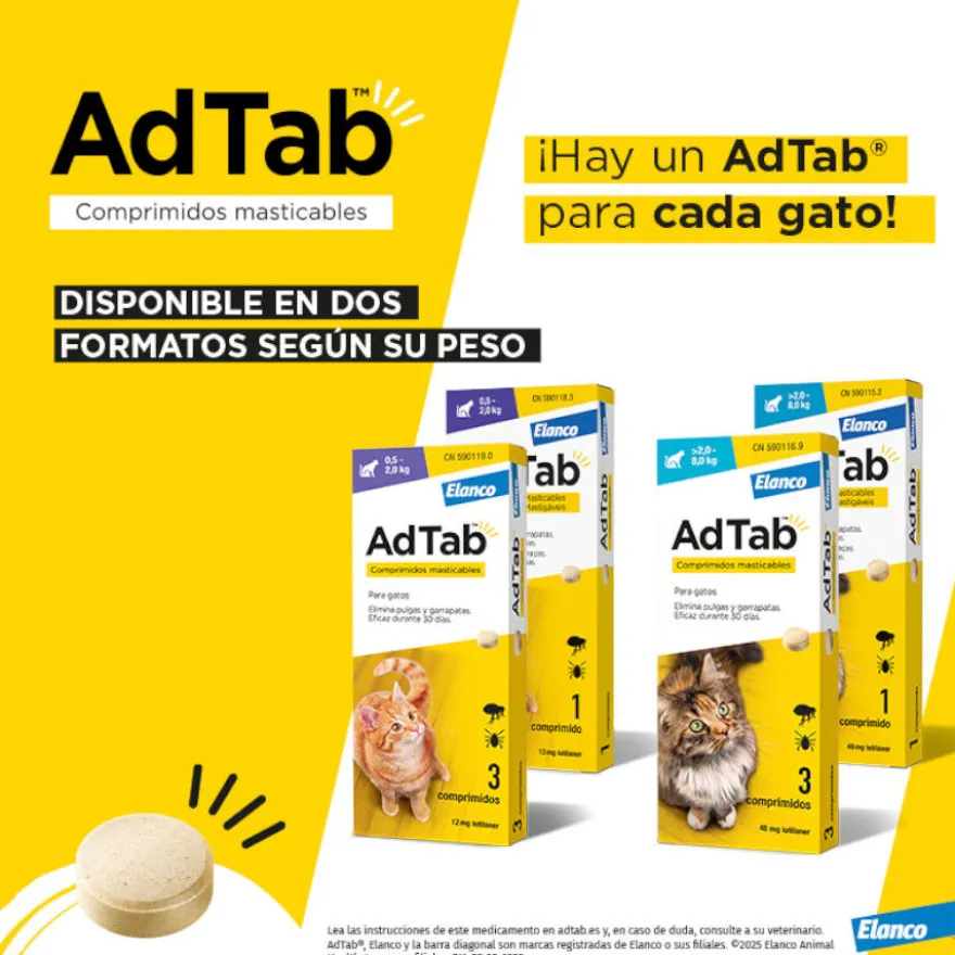 AdTab Comprimidos Masticables Antiparasitarios para gatos