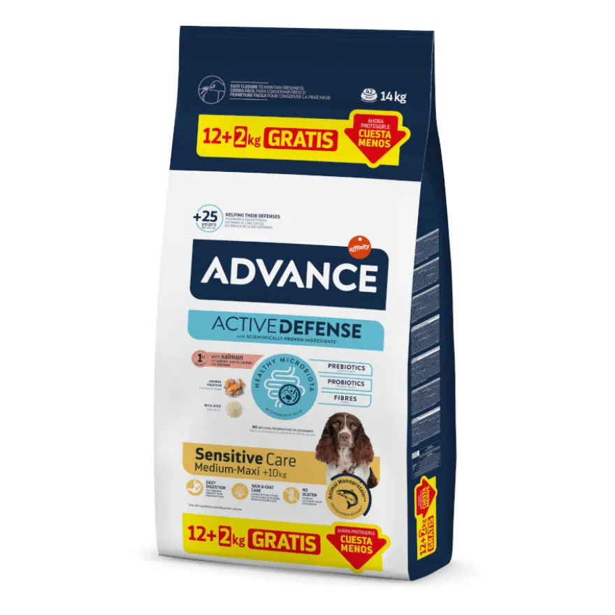 Advance Active Defense Medium Maxi Sensitive Salmón y Arroz pienso para perros