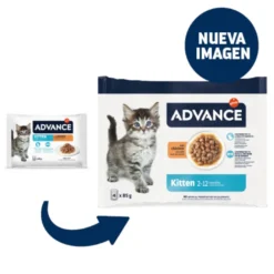 Advance Kitten Pollo en salsa sobre para gatos