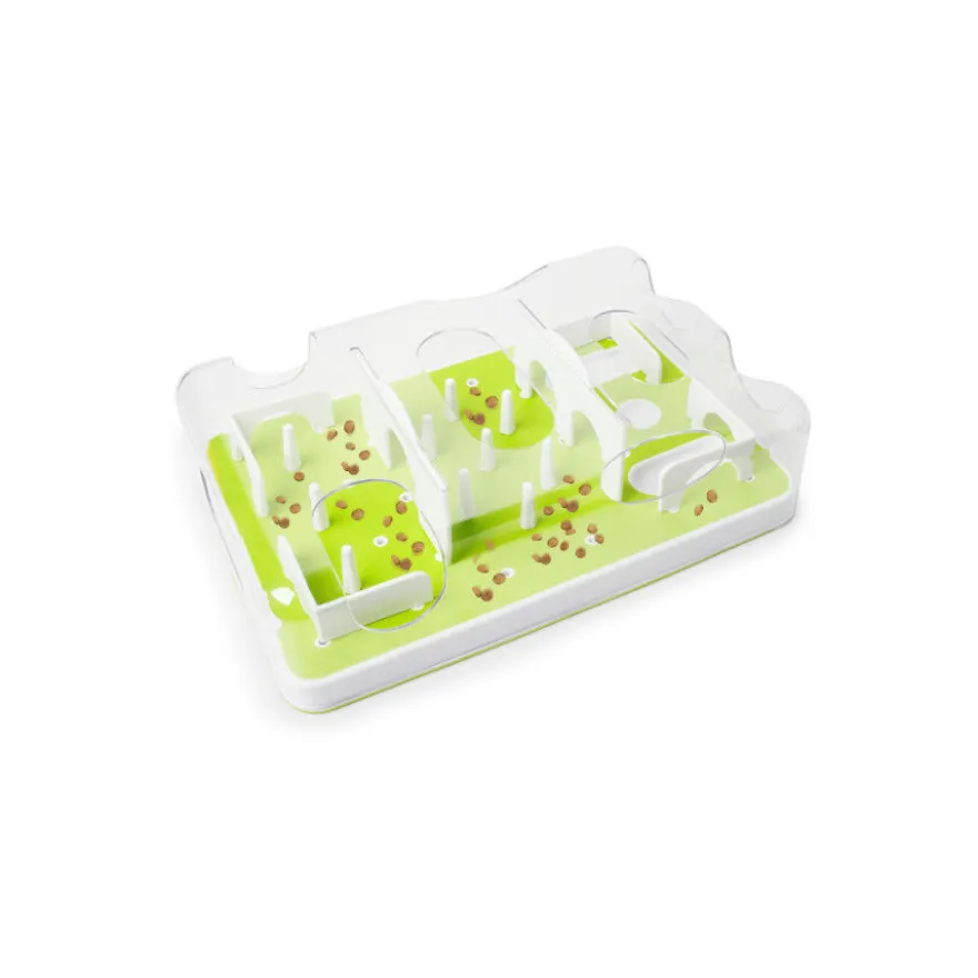 All For Paws Interactives Comedero Rompecabezas Verde para gatos