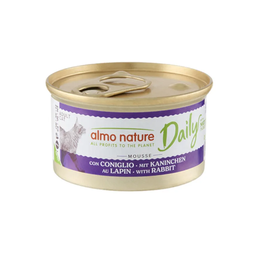 Almo Nature Adult Daily Menu Mousse de Conejo lata para gatos