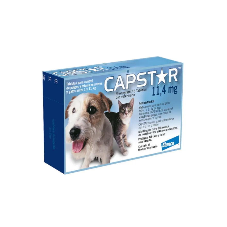 Antipulgas de efecto rápido Capstar de Elanco para perros y gatos