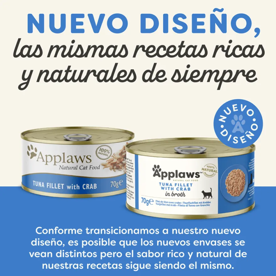 Applaws Atún y Cangrejo lata para gatos