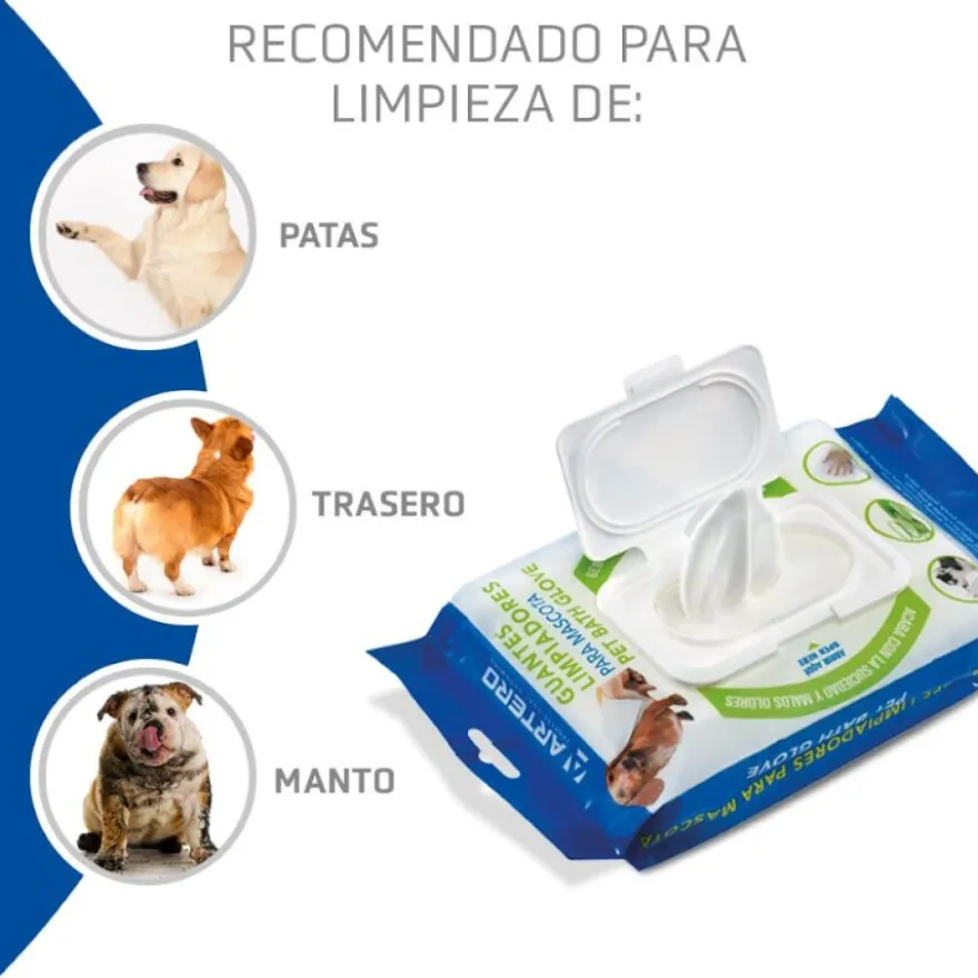 Artero Plis Plas Guantes Húmedos para perros