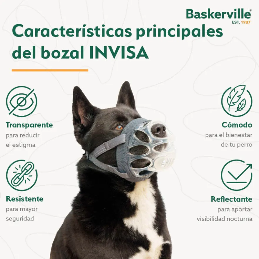 Baskerville Invisa bozal moldeable para perros