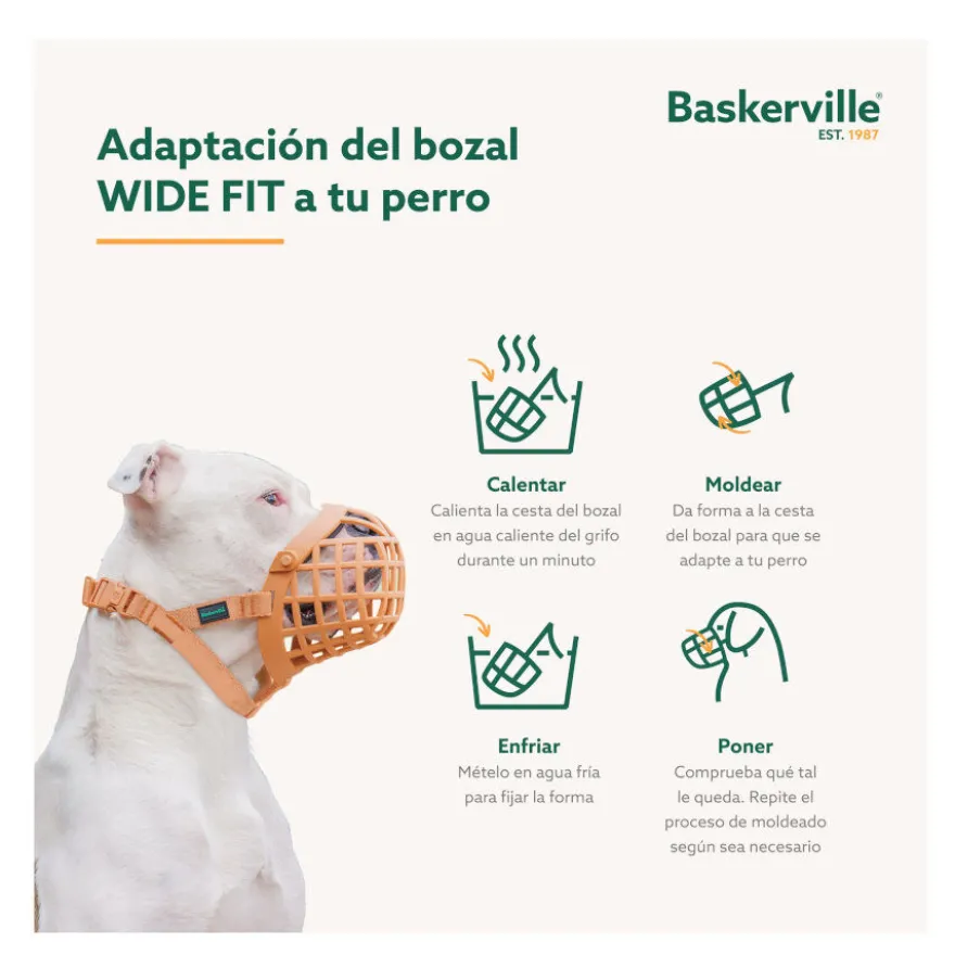 Baskerville Wide Fit bozal de plástico para perros