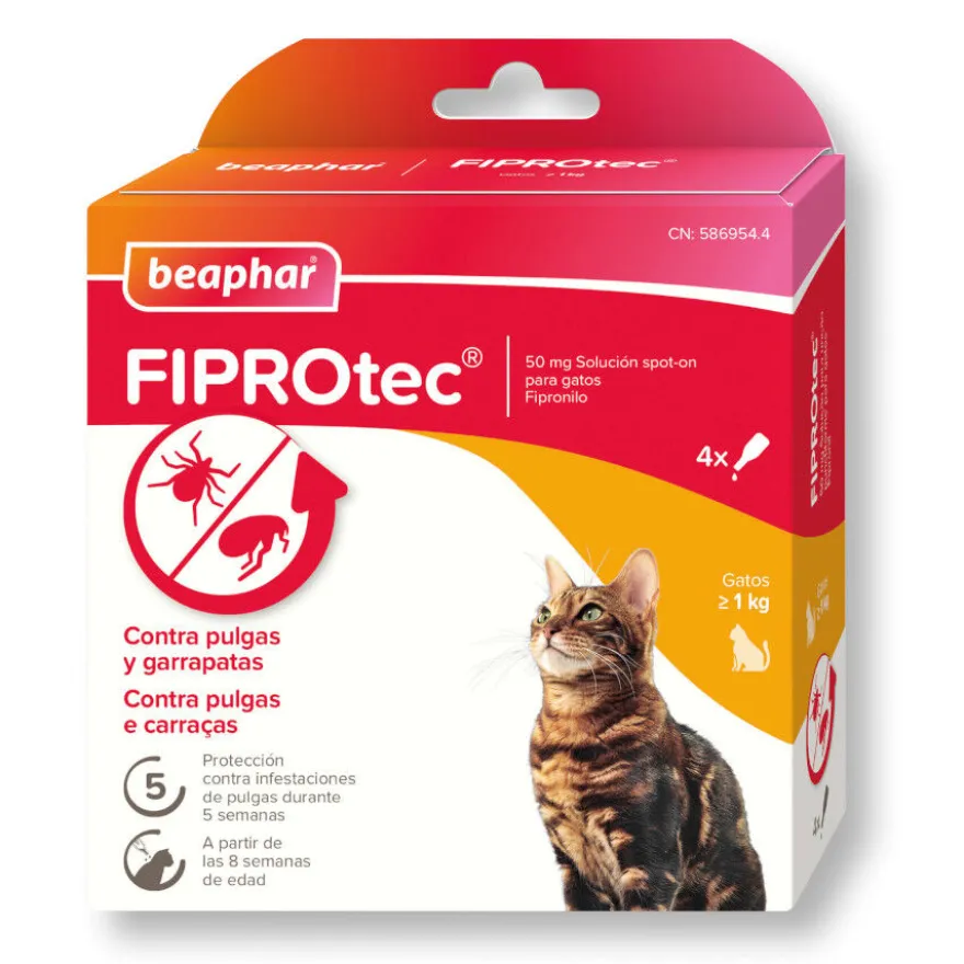 Beaphar Fiprotec Pipetas Antiparasitarias para gatos