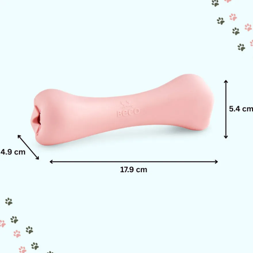 BECO Hueso Portagolosinas de Goma Rosa para perros