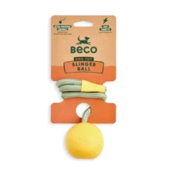 BECO Mordedor de goma con Cuerda Amarillo para perros