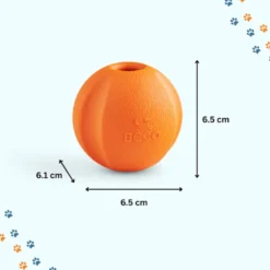 BECO Pelota Portagolosinas de Goma Naranja para perros