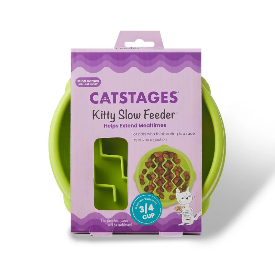 Catstages Cat Fun Comedero Lento Verde para gatos
