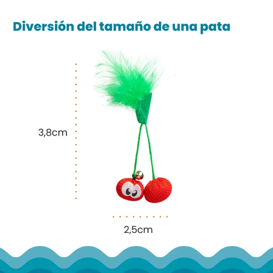 Catstages Dental Cherries Peluche Suave de Cerezas para gatos