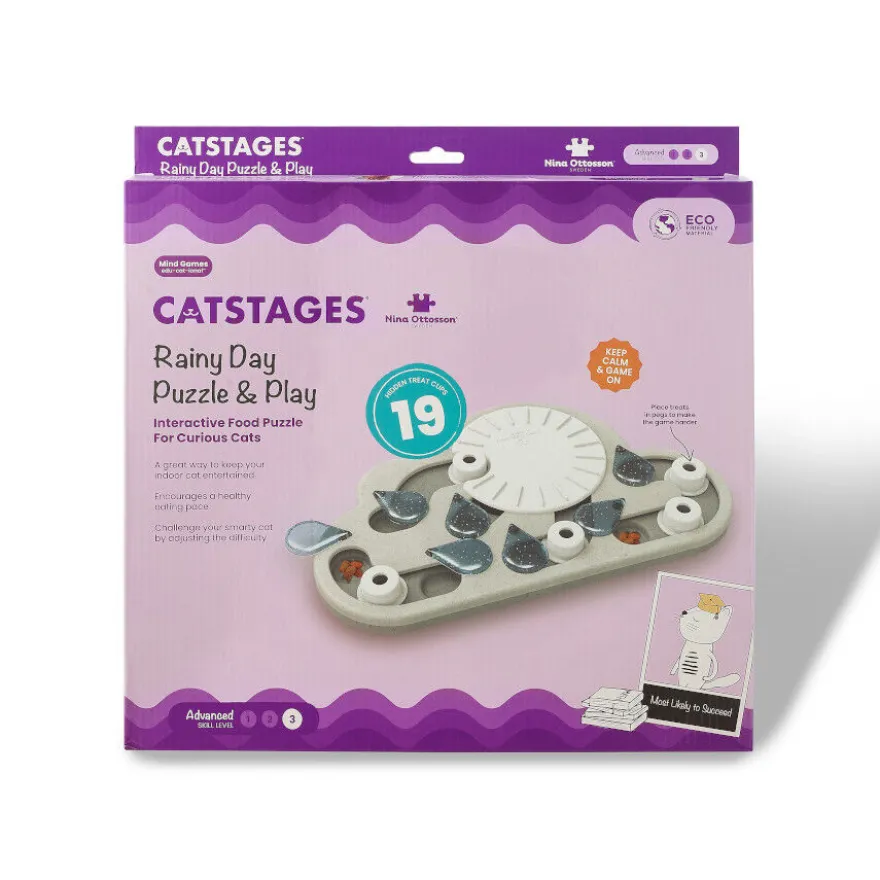 Catstages Nina Ottosson Puzzle & Play Rainy Day Juguete de Inteligencia para gatos