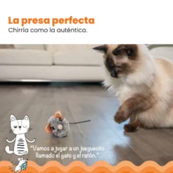 Catstages Squeaky Squeaky Gris Ratón de Juguete con Catnip para gatos