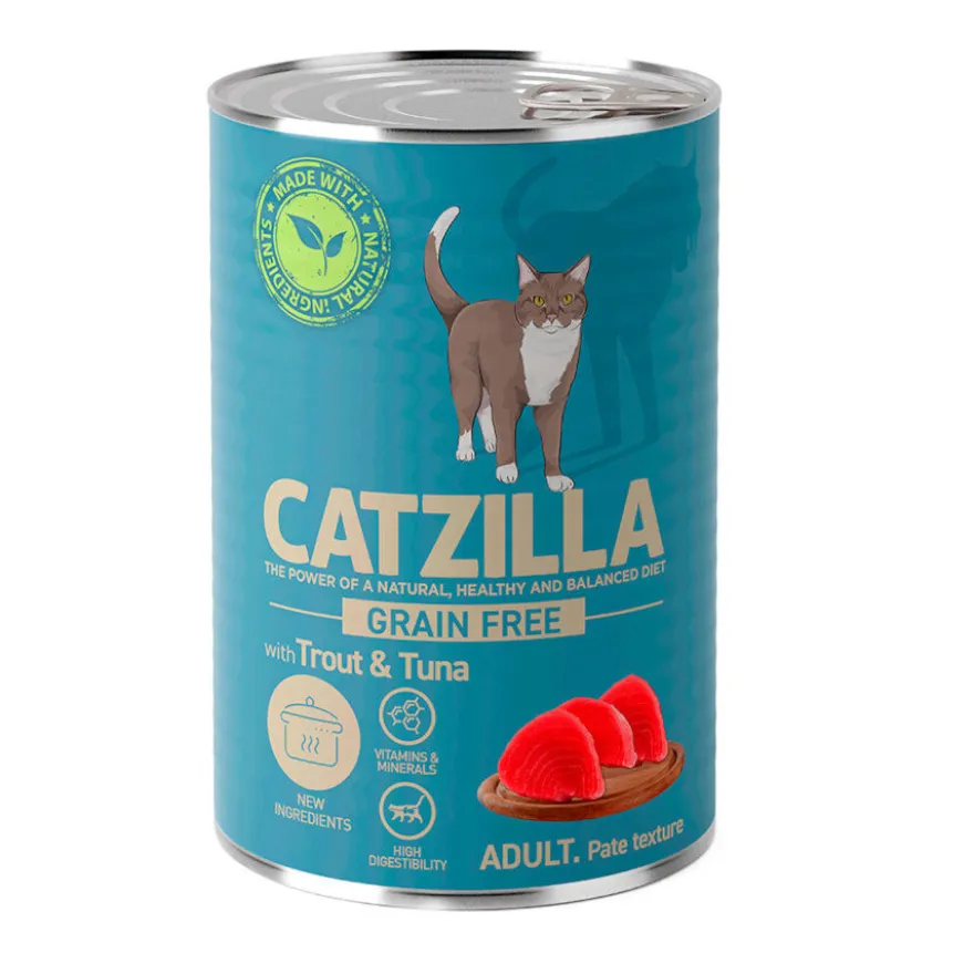 Catzilla Adult Grain Free Trucha y Atún en Paté lata para gatos
