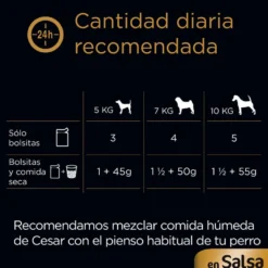 Cesar Carnes Mixtas Salsa en Bolsita para Perros - Multipack