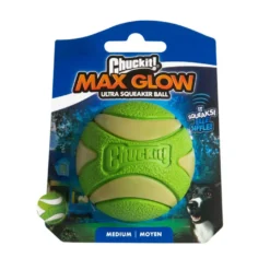 Chuckit! Max Glow Ultra Squeaker Pelota con Brillo para perros