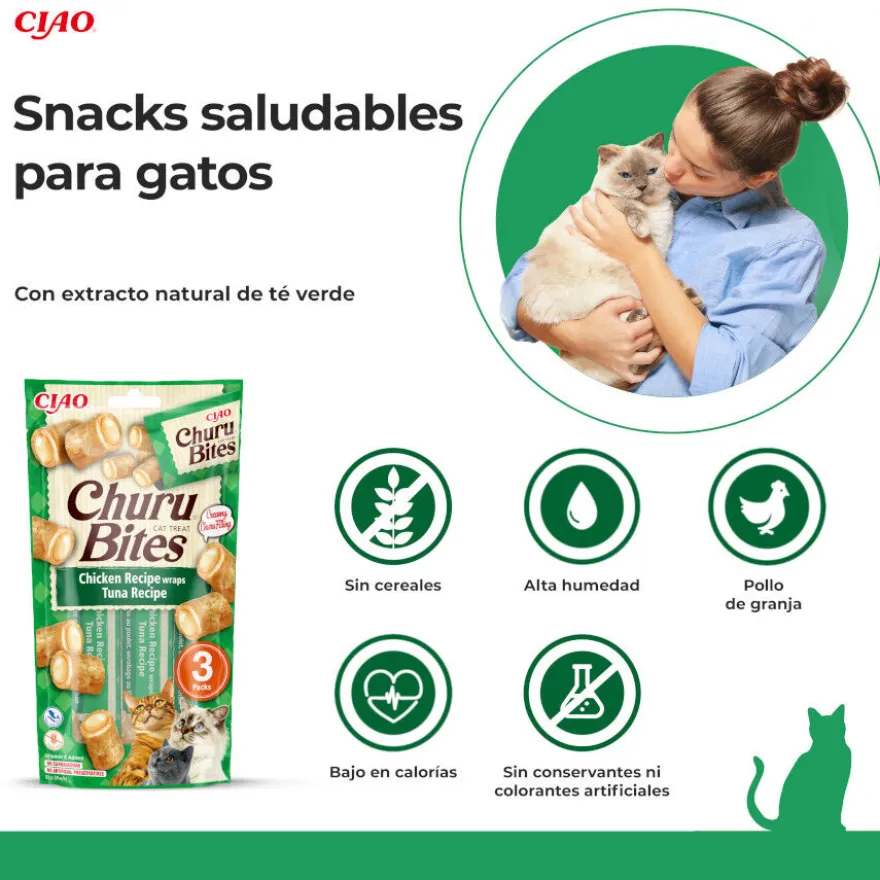 Churu Bites Bocaditos de Pollo y Atún para gatos