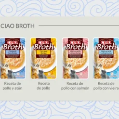 Churu Broth Sopa de Pollo con Vieiras sobre para gatos