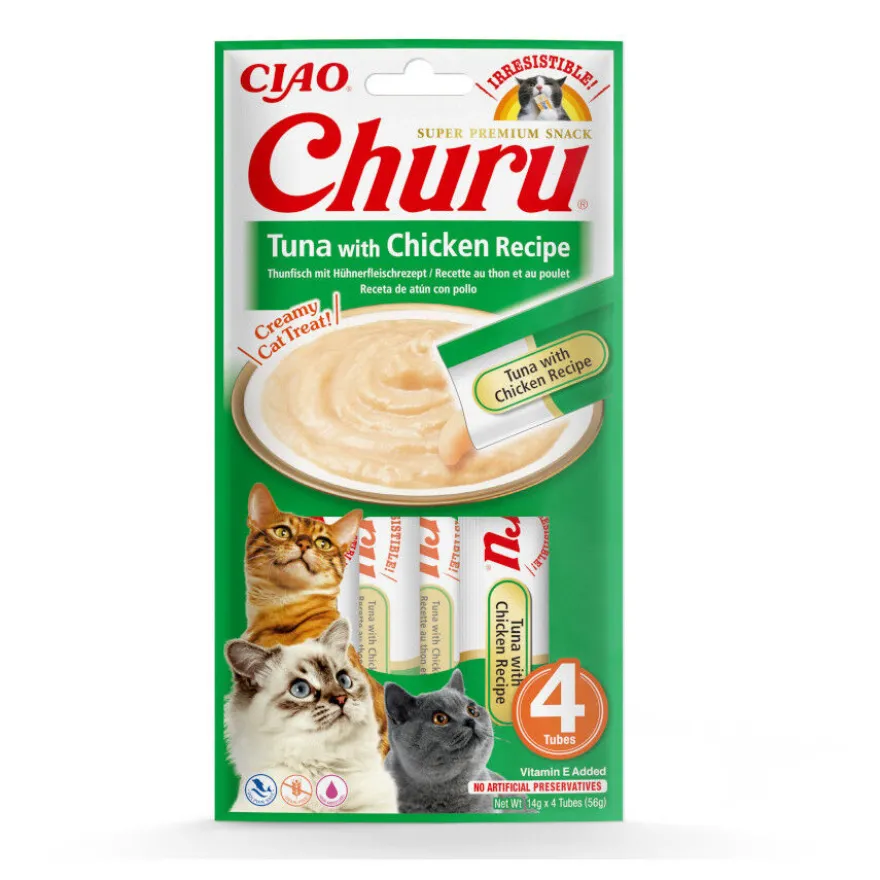 Churu Snack Cremoso de Atún con Pollo para gatos