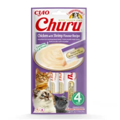 Churu Snack Cremoso de Pollo con gambas para gatos