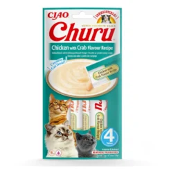 Churu Snack Cremoso de Pollo con Cangrejo para gatos