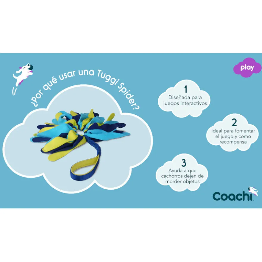Coachi Tuggi Spider juguete con flecos para perros