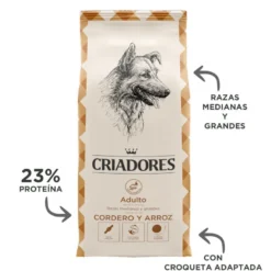 Criadores Adulto Cordero y Arroz pienso para perros de razas mediana y grande