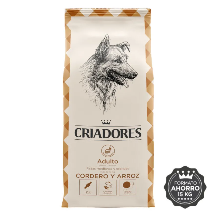 Criadores Adulto Cordero y Arroz pienso para perros de razas mediana y grande