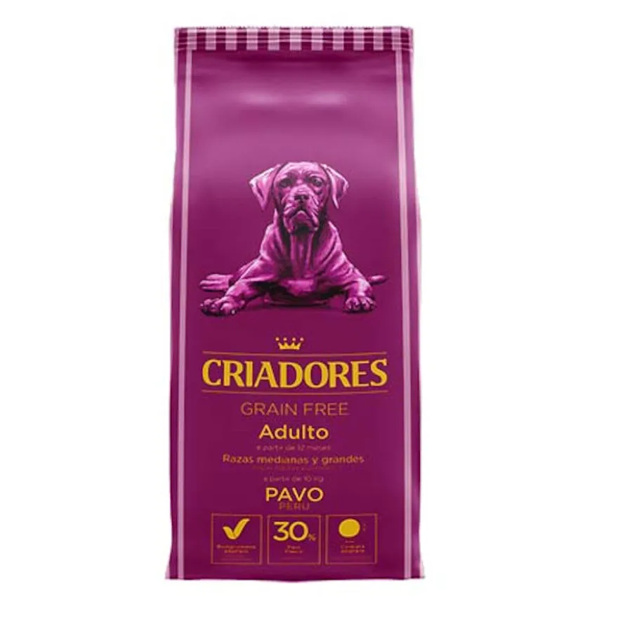 Criadores Adulto Grain Free Pavo pienso para perros de raza mediana y grande