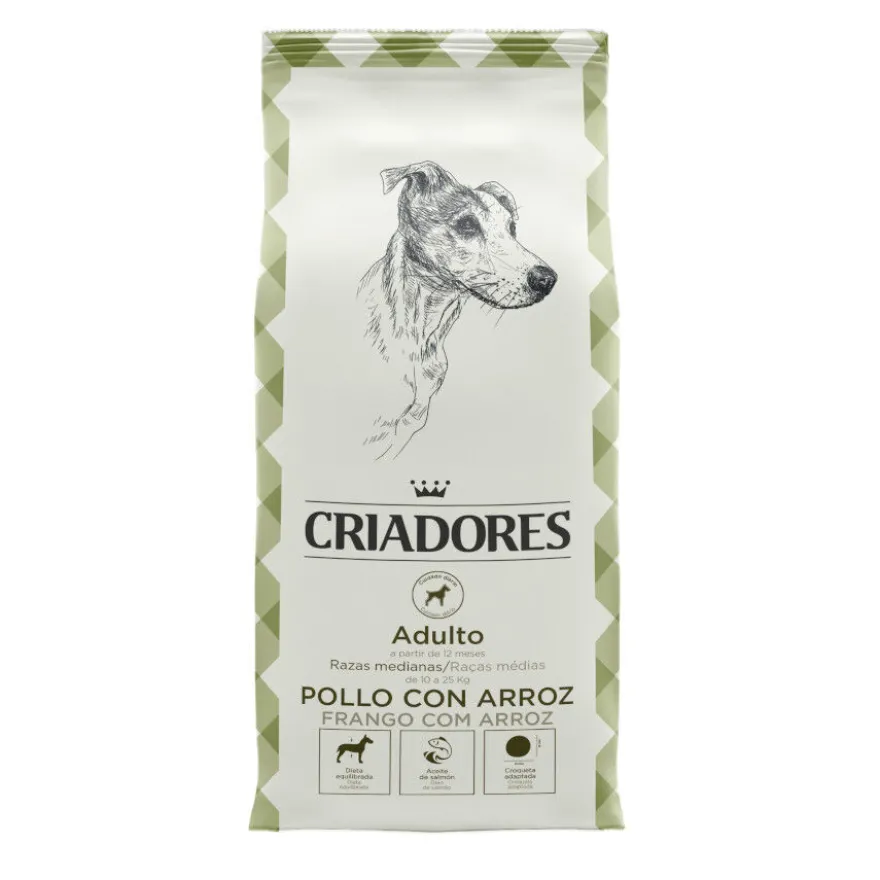 Criadores Adulto Pollo y Arroz pienso para perros de raza mediana