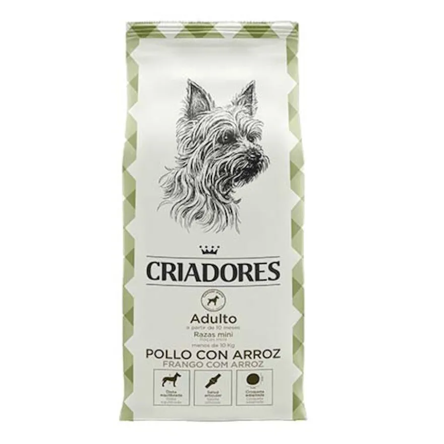 Criadores Adulto Pollo y Arroz pienso para perros de razas mini