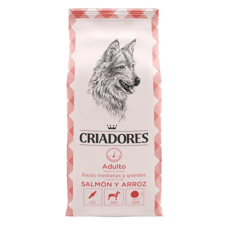 Criadores Adulto Salmón y Arroz pienso para perros de razas medianas y grandes