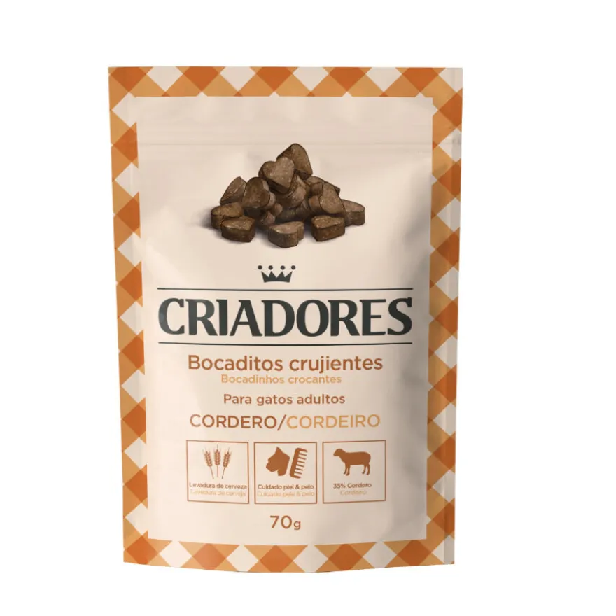 Criadores Bocaditos Crujientes de Cordero snack para gatos