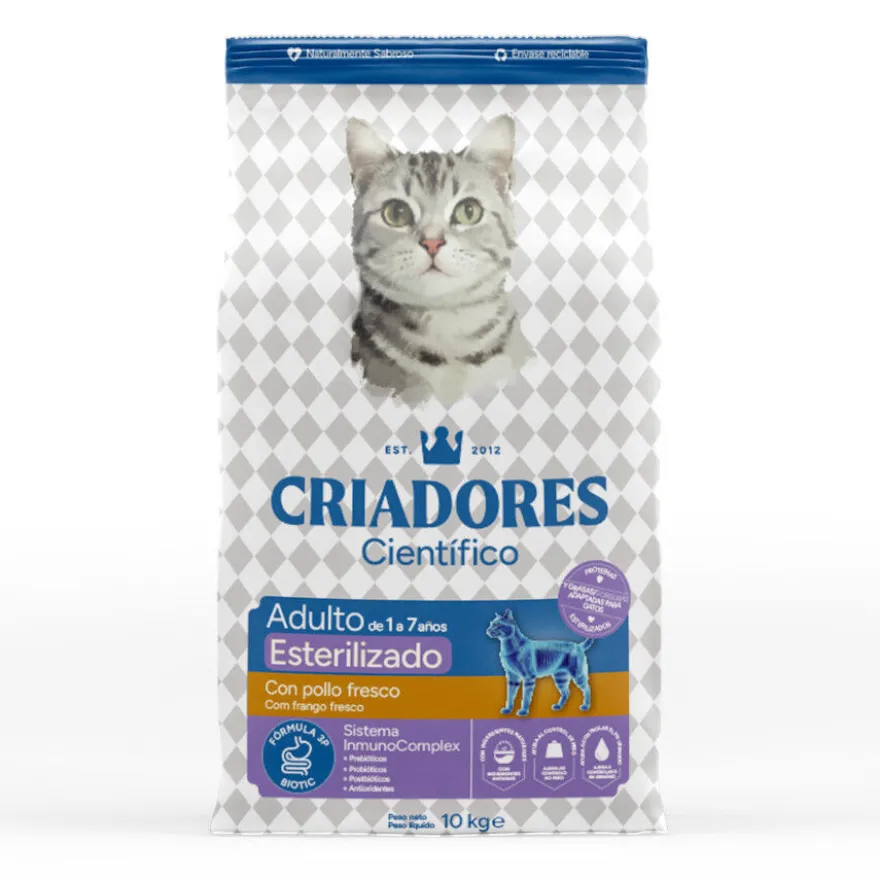 Criadores Científico Adulto Esterilizado Pollo pienso para gatos