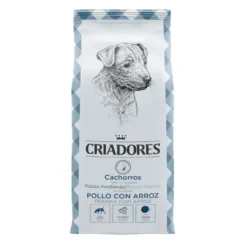 Criadores Pollo y Arroz pienso para cachorros de razas medianas