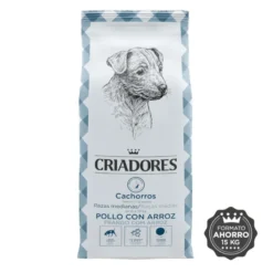 Criadores Pollo y Arroz pienso para cachorros de razas medianas
