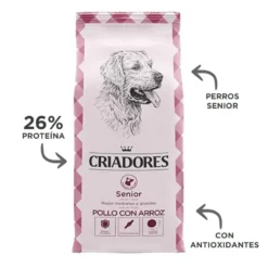 Criadores Senior Pollo y Arroz pienso para perros de razas medianas y grandes