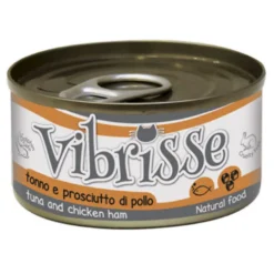 Croci Vibrisse Atún y Jamón de Pollo lata para gatos
