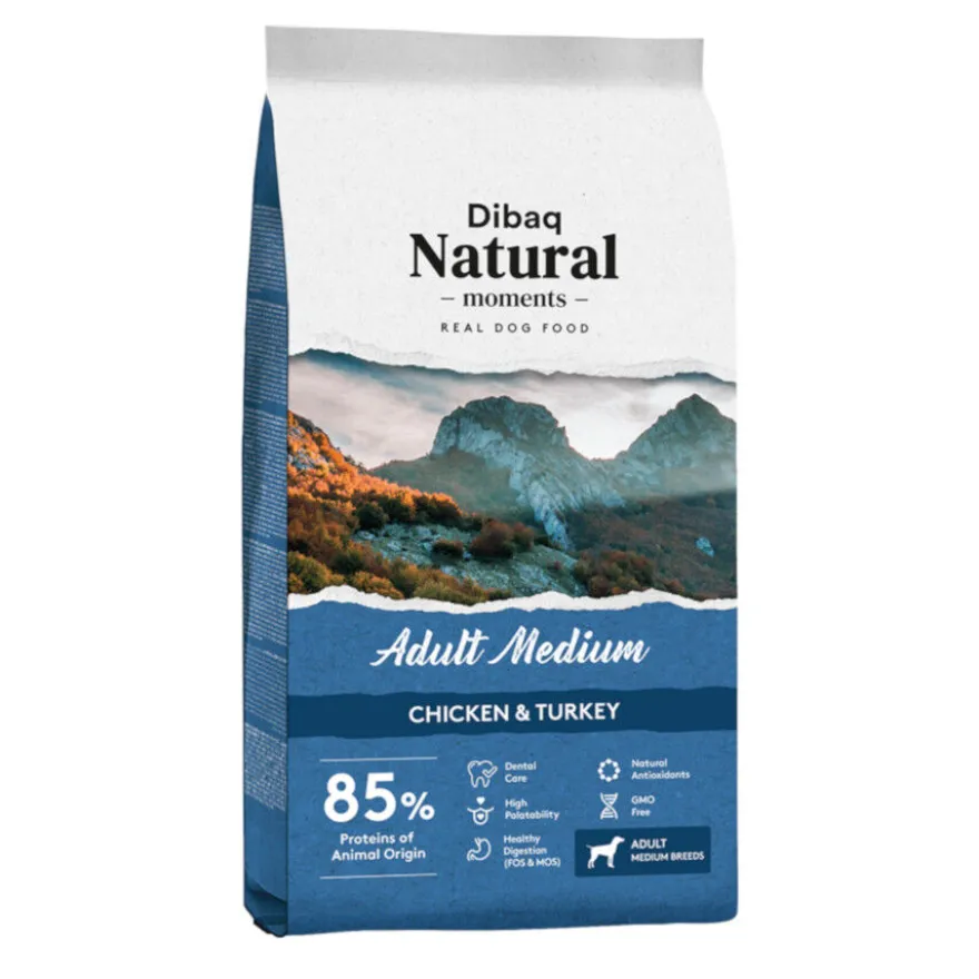 Dibaq Natural Moments Adult Medium Pollo & Pavo pienso para perros
