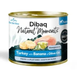 Dibaq Natural Moments Lata Pavo con Platano para cachorro