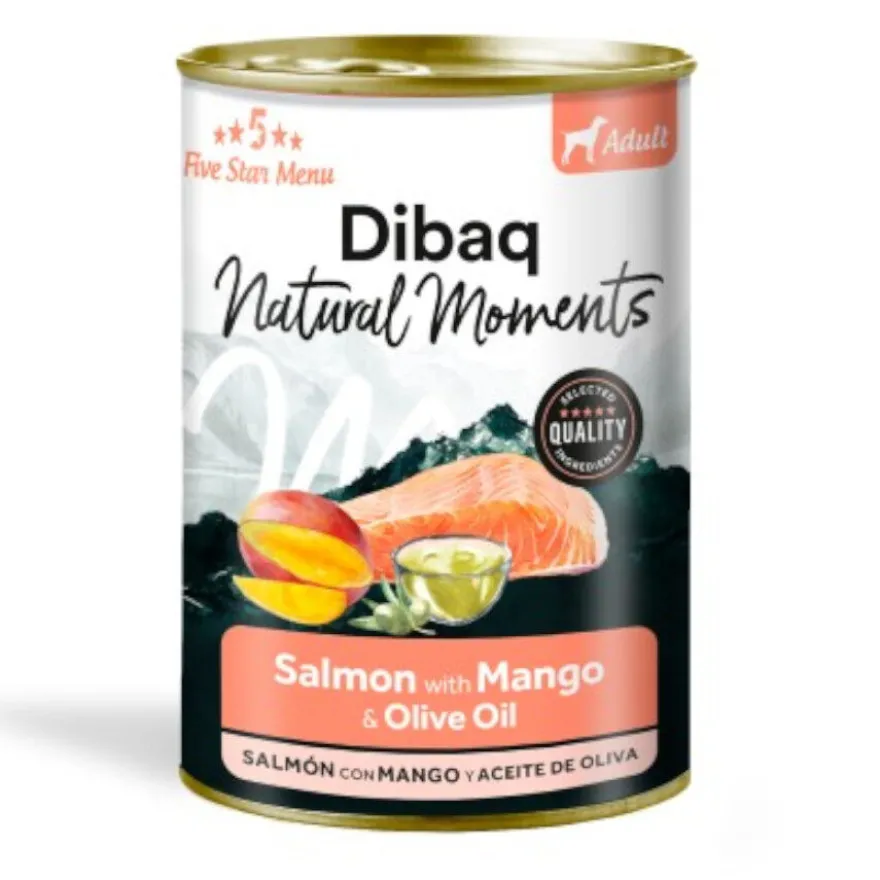 Dibaq Natural Moments Lata Salmón con Mango para perro