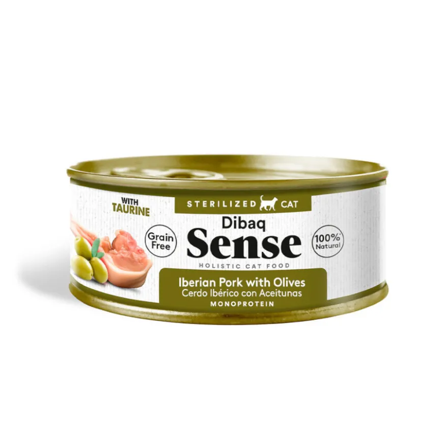 Dibaq Sense Sterilized Gain Free Cerdo Ibérico con Aceitunas lata para gatos