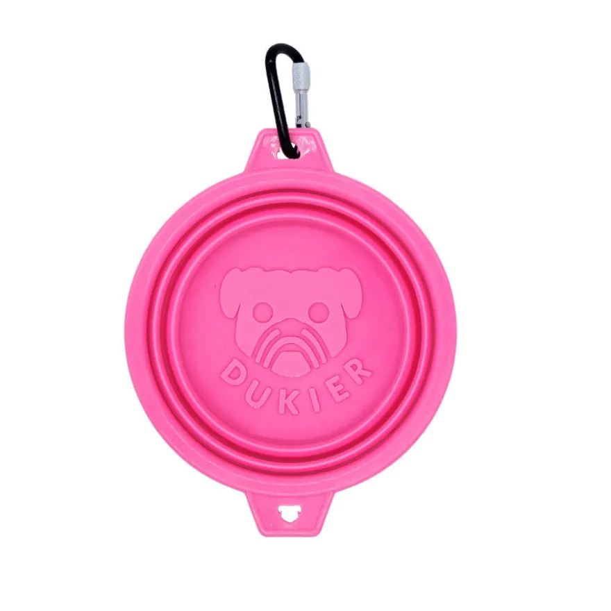 Dukier Bebedero Rosa Plegable para perros