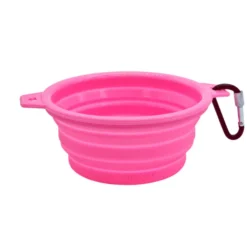 Dukier Bebedero Rosa Plegable para perros