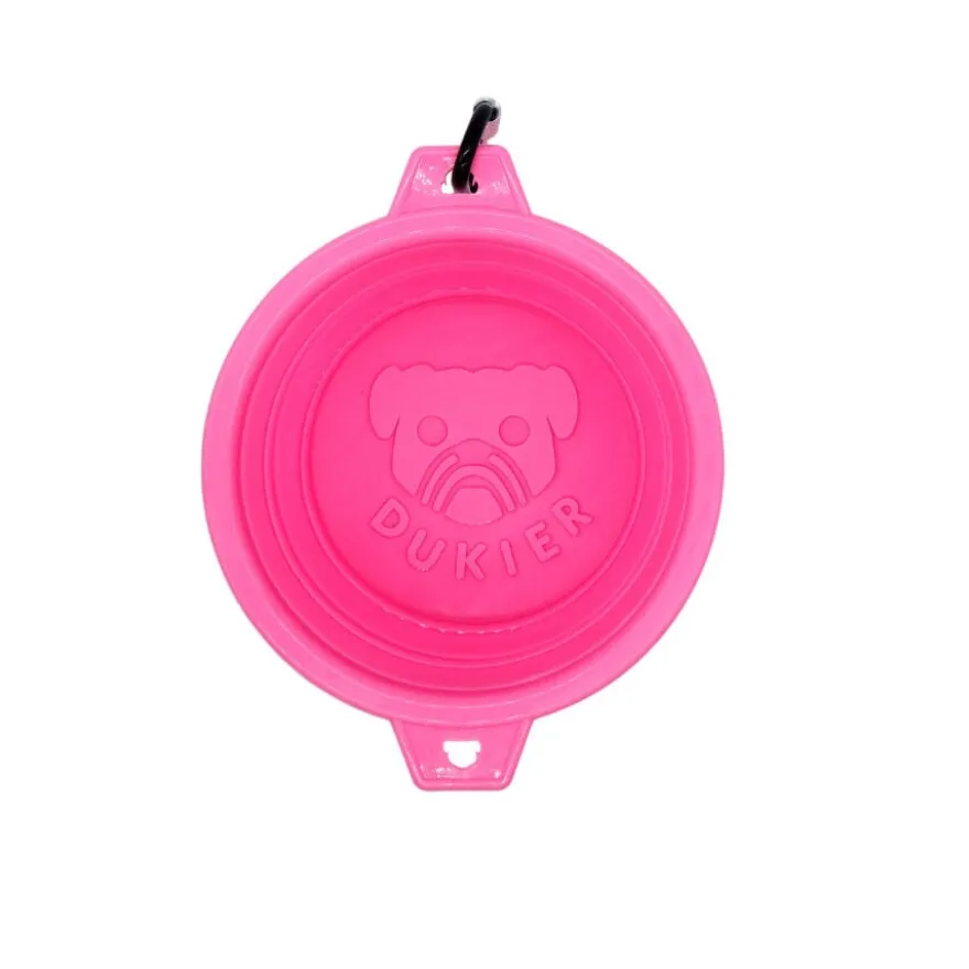 Dukier Bebedero Rosa Plegable para perros