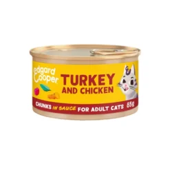 Edgard & Cooper Adult Trocitos de Pavo y Pollo en Salsa lata para gatos