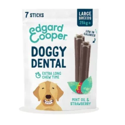 Edgard & Cooper Barritas Dentales Fresa y Menta snack para perros grandes