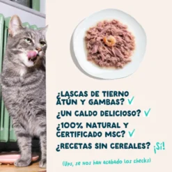 Edgard & Cooper Filetes de Atún y Gambas en Caldo lata para gatos